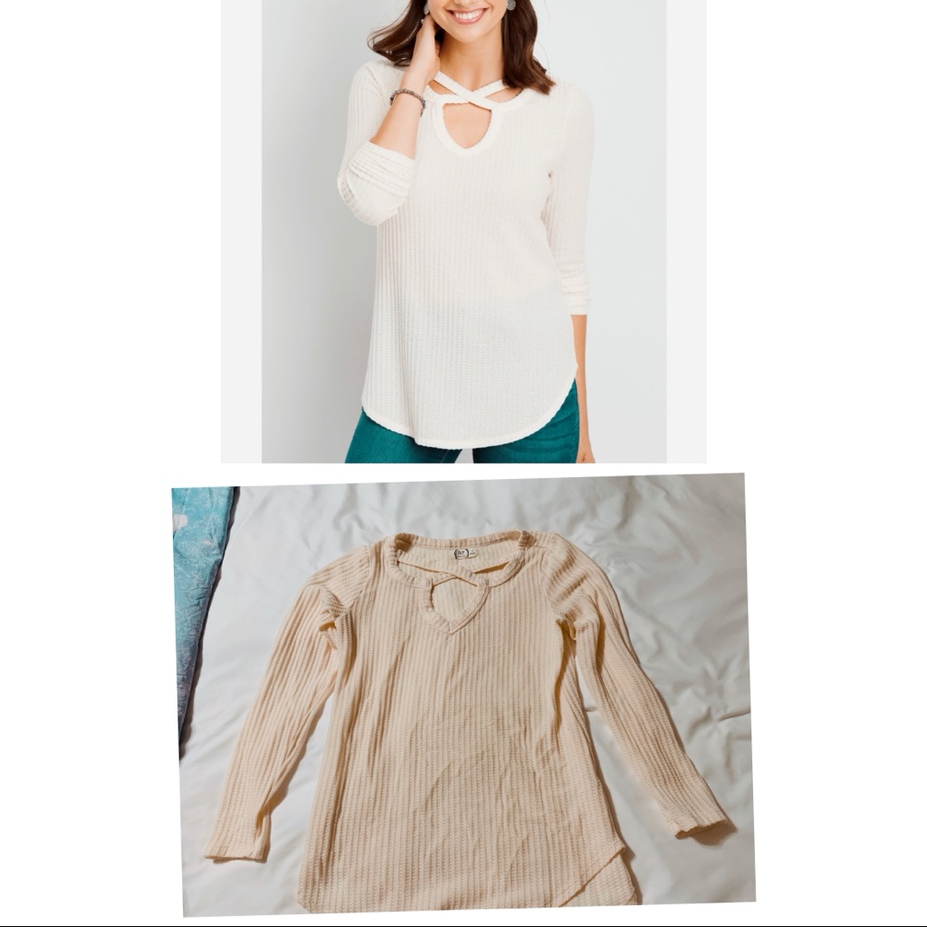 Solid Strappy Neck Waffle